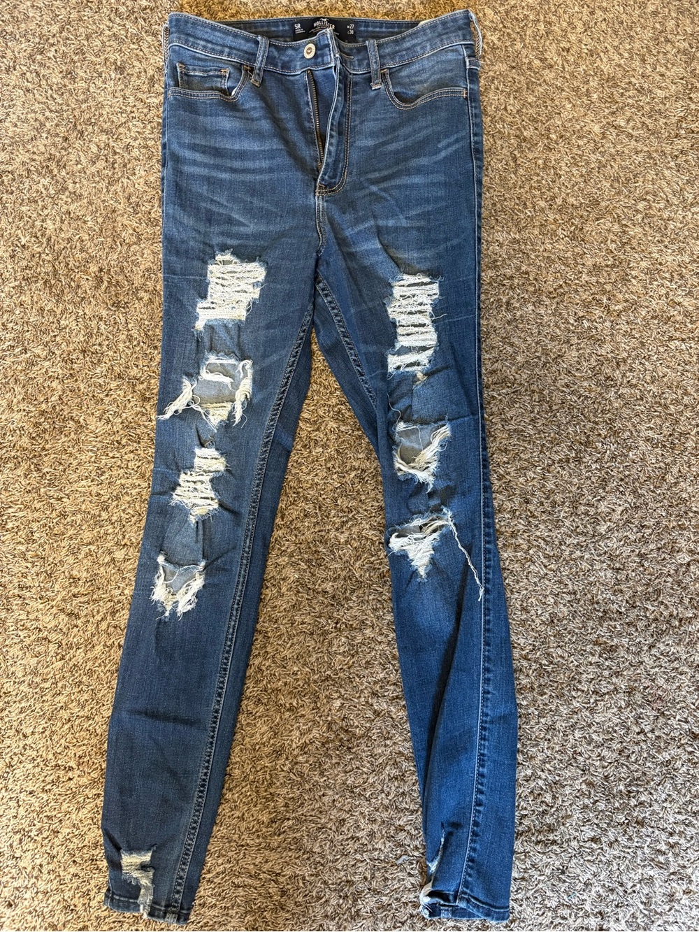 Hollister Dark Blue Ripped Skinny Jeans